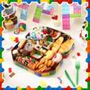 Mifoci 13.7" Building Block Party Cupcake Cardboard Number for Charcuterie Bricks Birthday Party Fillable Paper Mache Chocolate Candy Cake Decorative Gift Box(Number 8)