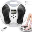 Foot Massager for Neuropathy, EMS Foot Stimulator for Circulation and Pain Relief, Electric Feet Calf Massager with 4 TENS Unit Muscle Stimulator Pads, Transcutaneous Electrical Nerve Stimulator (White)