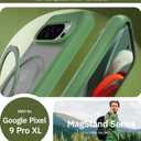 JIC MagStand Series - for Pixel 9 Pro XL Case - Green Bumper Protective Kickstand Phone Cover - [Unique Stand for Vertical and Horizontal View] - [Built-in Magnets for Magsafe]