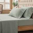 PURE ERA Jersey Knit 4pc Bed Sheet Set 100% T-Shirt Cotton Super Soft Comfy Breathable Fits Mattress Up to 20" Extra Deep Pocket (Solid Sage Green, King)