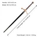 55" Medieval Royal Scottish Claymore Highland Sword for Cosplay, Collection