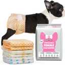 Dono Dog and Cat Diapers Female-60PCS, Disposable Female Dog Period Diaper for Heat with Wetness Indicator, Super Absorbent Doggie Puppy Diapers Female for XXS,Small Medium Large Dogs (XS(8-14 inch)