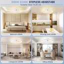 VOLISUN Low Profile Ceiling Fans with Lights and Remote, 19.7in Flush Mount Ceiling Fans with Light, 3000K-6500K Dimmable Fandelier LED Fan Light, White Bladeless Ceiling Fans with Lights for Bedroom