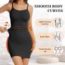 Shapewear Slip Dress for Women Under Dress Tummy Control One Piece Full Slip Body Shaper Seamless (Black, L)