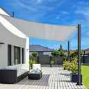 Sun Shade Sail Poles Set of 2-10ft Outdoor Removable Sunshade Support Post Heavy Duty Canopy Awning Shade Cloth Metal Pole Posts Kit for Outside Patio Backyard Garden Playground - Thickness 1.5mm