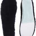 ABUSA Black Sheepskin Insoles Women's Premium Think Wool Fur Fleece Inserts Cozy & Fluffy Women US 7 B(M)