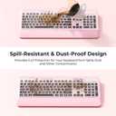 KOPJIPPOM Wireless Keyboard and Mouse Set with Quiet Keys, 2.4G Full Size Ergonomic Keyboard with Wrist Rest, Protective Covers, Soft Touch Silent Design for Windows, Computer, PC and Laptop