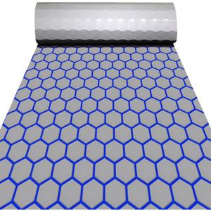 Boat Decking Boat Flooring Marine Non-Slip Self-Adhesive Flooring for MotorboatBoat RV Yacht Swimming Pool 102.3''X37.4'' (Light gray and blue)