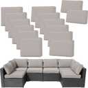 14Pieces Patio Cushion Covers Replacement Outdoor Couch Cushions Covers Splashproof Sofa Slipcovers Set with Zippers,Patio Furniture Protector-Cover Only(Light Gray,25.625.63.94inches)