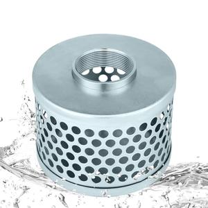 Tujoe 2 Inch Round Hole Suction Strainer Filter Carbon Steel Plated Npt Thread Hose Water Pump Inlet Strainer for Remove Debris Trash Reduces Solids Entering