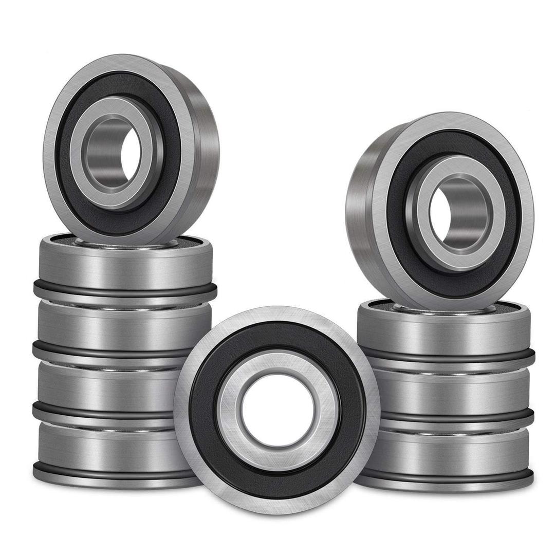 DEEG 10PCS Flanged Ball Bearings ID 1/2" x OD 1-3/8"for Lawn Mower, Wheelbarrows, Windmill,Carts & Hand Trucks Wheel Hub.Replacement for Marathon, Exmark, Stens, Prime Line  Sunbelt and More