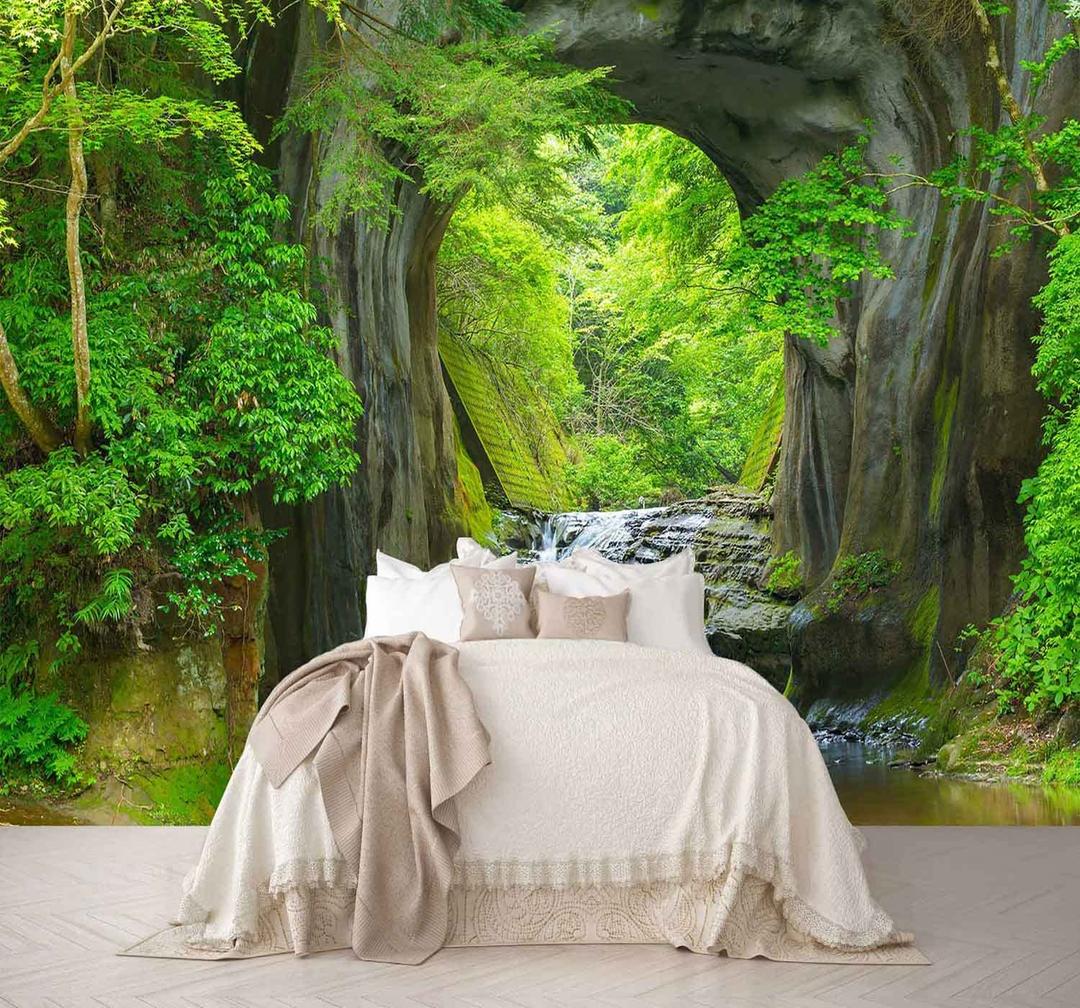 Reyhui Forest Stream Wall Mural Wallpaper Large Nature Scenery 108" x 75"