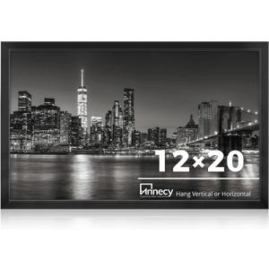 12x20 Picture Frame Black（1 Pack）, Panoramic Picture Frame for Wall Decoration, Classic Black Minimalist Style Suitable for Decorating Houses, Offices, Hotels
