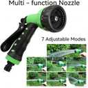 Retractable Garden Hose 66 FT, EVA Flexible Curly Water Pipes with 7-Pattern Spray Nozzle for Boat, Greenhouse, Yard, Patio, Green