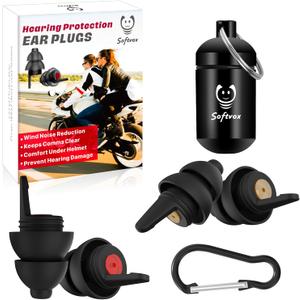 Motorcycle Ear Plugs for Wind Noise Reduction, 2 Pairs Reusable Motorcycle Accessories - Moto Earplugs, Soft Comfortable Hearing Protection for Motorbike, Touring, Racing, Riding - 25dB, Biker Gifts