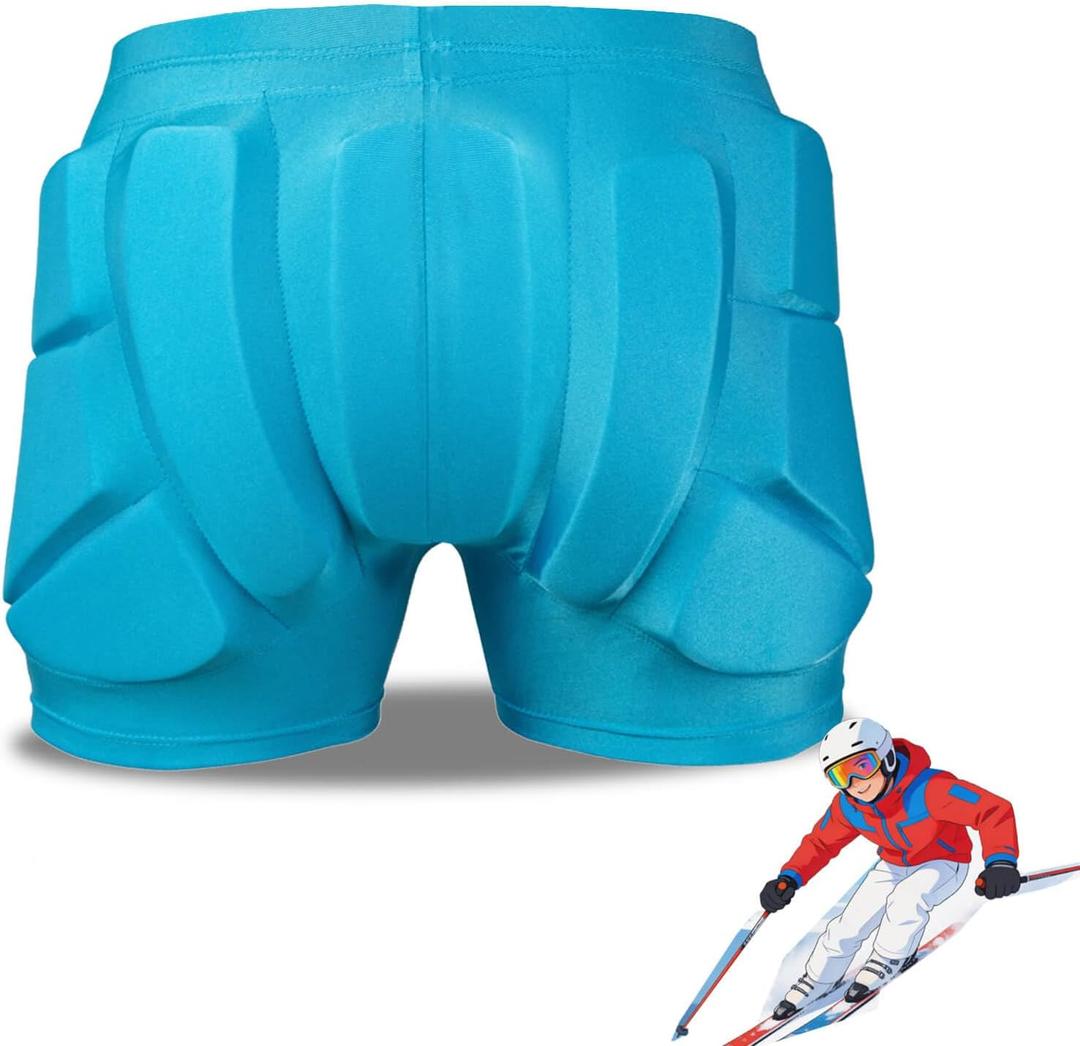 3D Hip Protective Pads Ski Pants-Thickened EVA Skateboard Crash Pad for SkatingProtective Padded Shorts for HIPS Tail Bone (Medium, Blue)