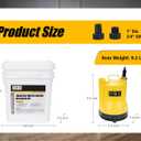 Tankless Water Heater Flushing Kit Includes 1/6HP Submersible Sump Pump with Two Adapters & 3 Gallons Pail with Bucket Lid Opener & Two 1/2 Dia X 6 PVC Hoses with Washers
