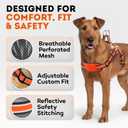 Dog Harness for XLarge Dogs Back D-Ring Control No Choking Pressure-Free Chest Design Comfortable Padded Adjustable Reflective Vest Harness for Daily Walks Training Easy Control Outdoor Use Secure Fit, XL
