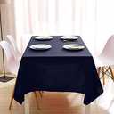 Navy Blue Square Tablecloth 54 x 54 Inch 210 GSM Stain&Water Wrinkle Resistant Washable Fabric Table Cloth for Dining Table Buffet Parties Outdoor Picnic Camping Kitchen