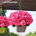 ATTGREAT Artificial Geraniums for Outdoors Faux Plants UV Resistant Flowers Outside Fake Silk Flowers Bulk Realistic Plastic Greenery for Home Porch Planter Patio Decor, 6 Bundles (Rose Red)
