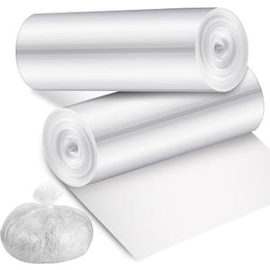 Baderke 40 Pcs Shredder Bags 15 Gallon Paper Shred Waste Bags 26'' x 30'' White Clear Trash Can Liners for Small Shredders