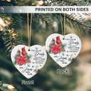 Sorry for Your Loss Gifts - Remembrance Gifts Christmas Decorations for Tree, Memorial Gift for Loss of Mom, Daughter, Father, Friend, Cardinal Heart-Shaped Ceramic Christmas Ornaments 2025,