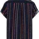 Men Hawaiian Shirt Floral Short Sleeve Shirts Summer Vacation Print Casual Button Down Beach Shirt (Black, XXXL)