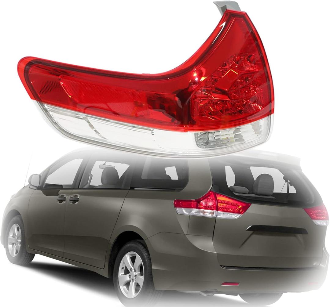 munirater 1-Pack Rear Left Tail Light Brake Lamp Assembly Replacement for Sienna 2011-2014 Outer Driver Side