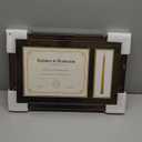 GraduationMall 11x17 Mahogany Diploma Frame with Tassel Holder for 8.5x11 Certificate Document,Real Glass, Black over Gold Mat