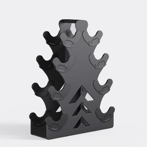 Dumbbell Rack, Stand Only, No Install Needed Small Weight Rack with Dumbbell Protector Edge,Suitable for Rubber-Coated Dumbbells, 1 lbs to 10 lbs (4 Tier)