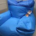 Big Joe Dorm Bean Bag Chair with Drink Holder and Pocket, Two Tone Blue Smartmax, Durable Polyester Nylon Blend, 3 feet