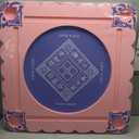 Floating Mahjong Table for Pool, EVA Floating Mahjong Mat with Tile Slots and Drink Holder for Card, Dominoes, Poker, Adult, Summer Beach Water Game, 29.5 x 29.5 Inches(Chinese Characters)