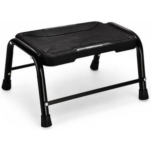 HBTower Step Stools for Adults with Non-Slip Rubber Feet, Holds Up to 300 lbs, Lightweight Stepping Stools for Bedroom Kitchen Bathroom, Bed Steps for High Beds, Black