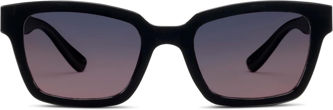 Peepers by PeeperSpecs Women's Myrtle Sun Rectangular Sunglasses (Black)
