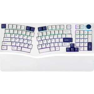 MechLands Feker Alice98 Ergonomic 98 Keys Custom Mechanical Keyboard, VIA Programmable, USB-C Wired Gaming Keyboard, Hot Swappable, 5 Layer Paddings, Control Knob, NKRO, RGB for Win/Mac (White)
