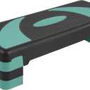 Step Aerobic Platform, 31" Exercise Step with 3 levels Adjustable Height, 4 Stackable Risers, Fitness Training Workout Stepper for Home Gym, Cardio Strength, Black & Pink (Green Jasper)