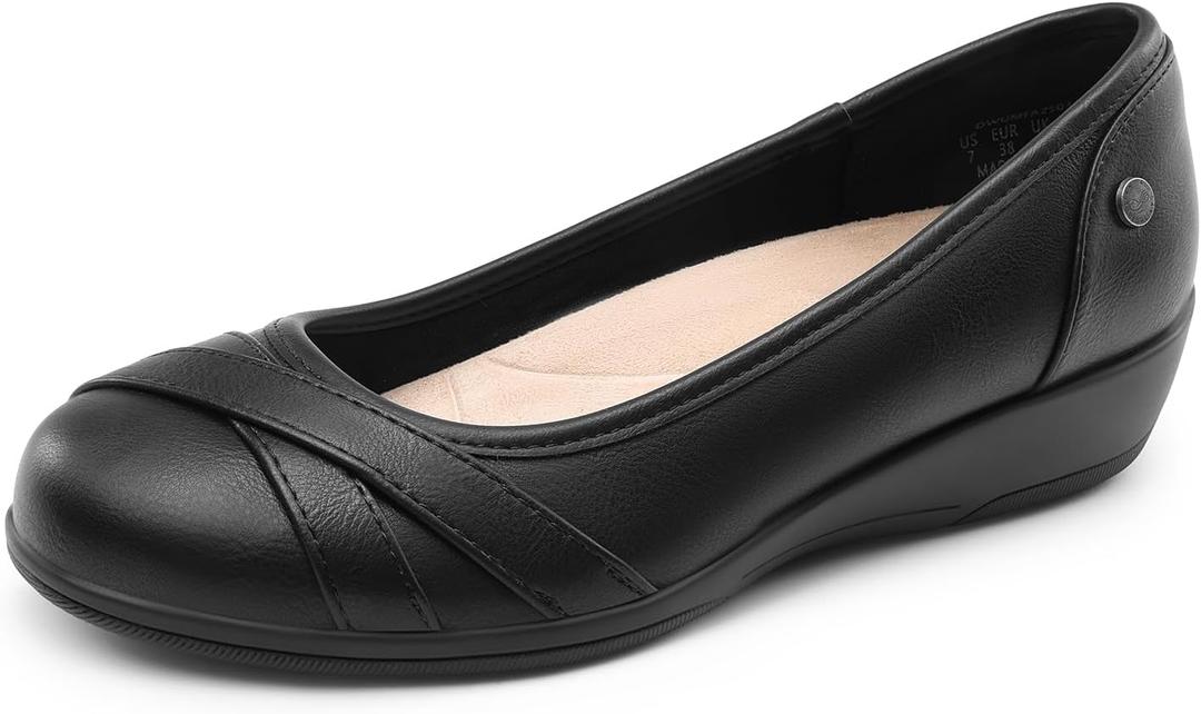 DREAM PAIRS Women's Ballet Flats Business Office Work Dress Shoes Comfortable Dressy Flats for Women (10, Black)