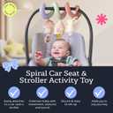Itzy Ritzy Spiral Car Seat & Stroller Activity Toy - Stroller & Car Seat Toys for Ages 0 Months and Up - Hanging Toys Include Dangling Ring, Mirror and Textured Ribbons (Pastel Rainbow)