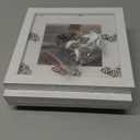 KINLINK 6x6 Picture Frame White Set of 4, Wooden Square Photo Frames Matted 4x4 with Plexiglass for 4x4 with Mat or 6x6 without Mat for Table and Wall Display