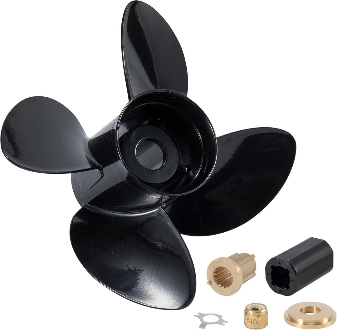 YOUNG PROPS 14 1/4 X19(Hub Kits Included) Outboard Boat Propeller for Mercury Engines135 150 175 200 220 225 250 300HP/Mercruiser Alpha Bravo One,4-Blade Aluminum 14.25 Dia x19 Pitch Prop 15tooth RH