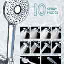 Magichome Filtered Shower Head with Handheld, High Pressure 10-Spd Detachable Chrome Showerhead with Stainless Hose, Water Softener Filter Beads for Hard Water - Remove Chlorine, Reduce Dry Itchy Skin
