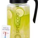 Borosilicate Glass Pitcher with Lid, 64 oz Mason Jar Pitcher Pour Spout Lid Airtight Leak-proof, Sun Tea Glass Jar for Outside, Breastmilk, Cold Brew, Coffee and Iced Tea (Black)