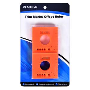 Olaismln 2 Pcs Trim Marks Offset Ruler with Level, Trim Reveal Tool, Construction Trim Tools for Carpentry, Finish Carpentry Tools, 5 in 1 Multifunction Ruler