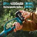 SEESII 2-in-1 Electric Pole Saws: Electric Mini Chainsaw 6 Inch Cordless, 2 x 4000mAh Batteries Tree Pruner, Brushless Chain Saw with Extension Pole for Limb Branch Cutter,16Ft Reach