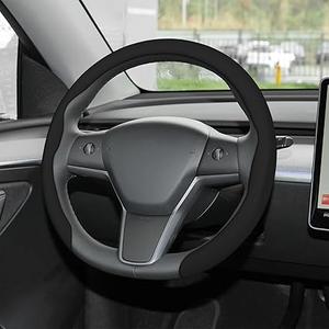 Frani Nappa Leather Steering Wheel Cover,Universal Fit 15 InchPremium NonSlip Breathable Comfort Grip for Cars Trucks SUVs,AntiSlip Durable Interior Upgrade Black