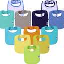 SPINFOX Waterproof Baby Bibs for Girls, Boy, Unisex Drool Bib Cotton Solid Knit Infant Feeding Bibs