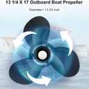 48-77344A45 Outboard Boat Propeller 13 1/4 x17 Pitch Replacement for Mercury 60 75 90 100 115 hp, 15 Spline Tooth, RH, 13.25 x 17P