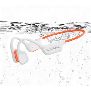 Bone Conduction Headphones, IPX8 Waterproof Swimming Headphones, Open Ear Headphones with MP3 Mode 32GB Memory Up to 12 Hours Playtime, Bluetooth 6.0 Earbuds Secure Fit for Running (Orange)