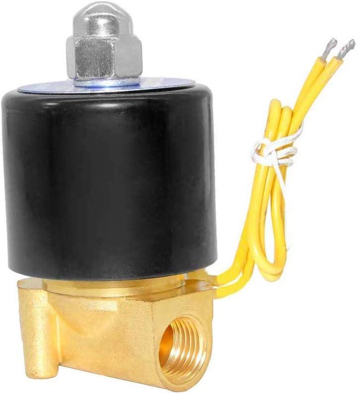 Beduan Brass Electric Solenoid Valve, 1/4" 24V Air Valve Normally Colsed for Water Air Gas Fuel Oil