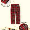 Harry Potter Pajamas Gryffindor Hufflepuff Slytherin Ravenclaw Hogwarts Crest Long Sleeve Shirt and Plaid Pant for Big Kid (6-7 Years, Red-1)